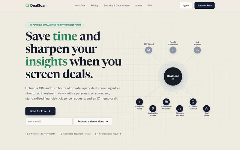 DealScan: AI deal screening for private equity.