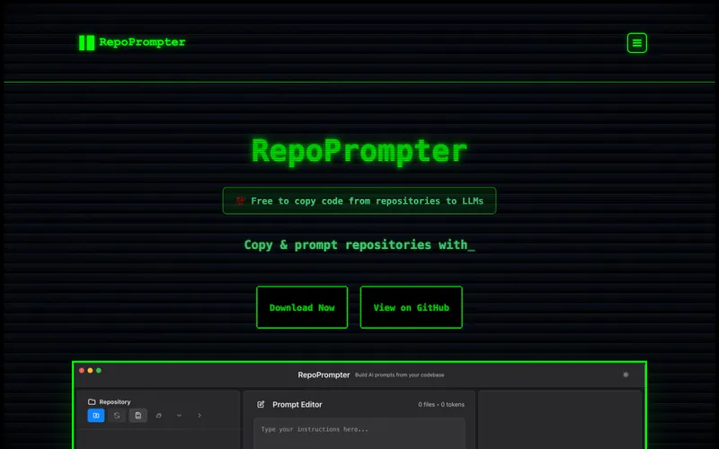 Repoprompter: Any repo, as clean context for AI.